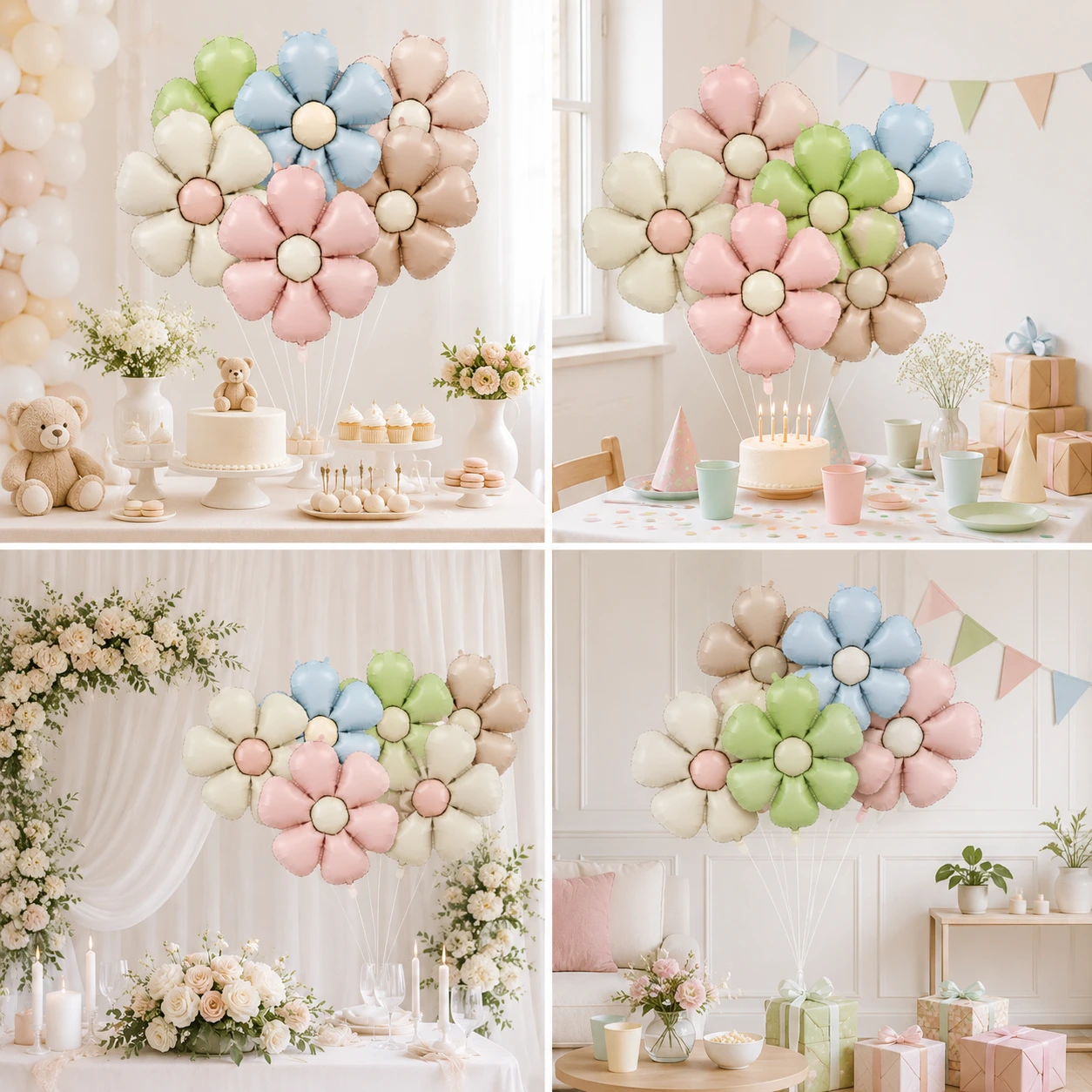 Blomballonger i Folie 6-pack – Dekoration för Fest & Kalas