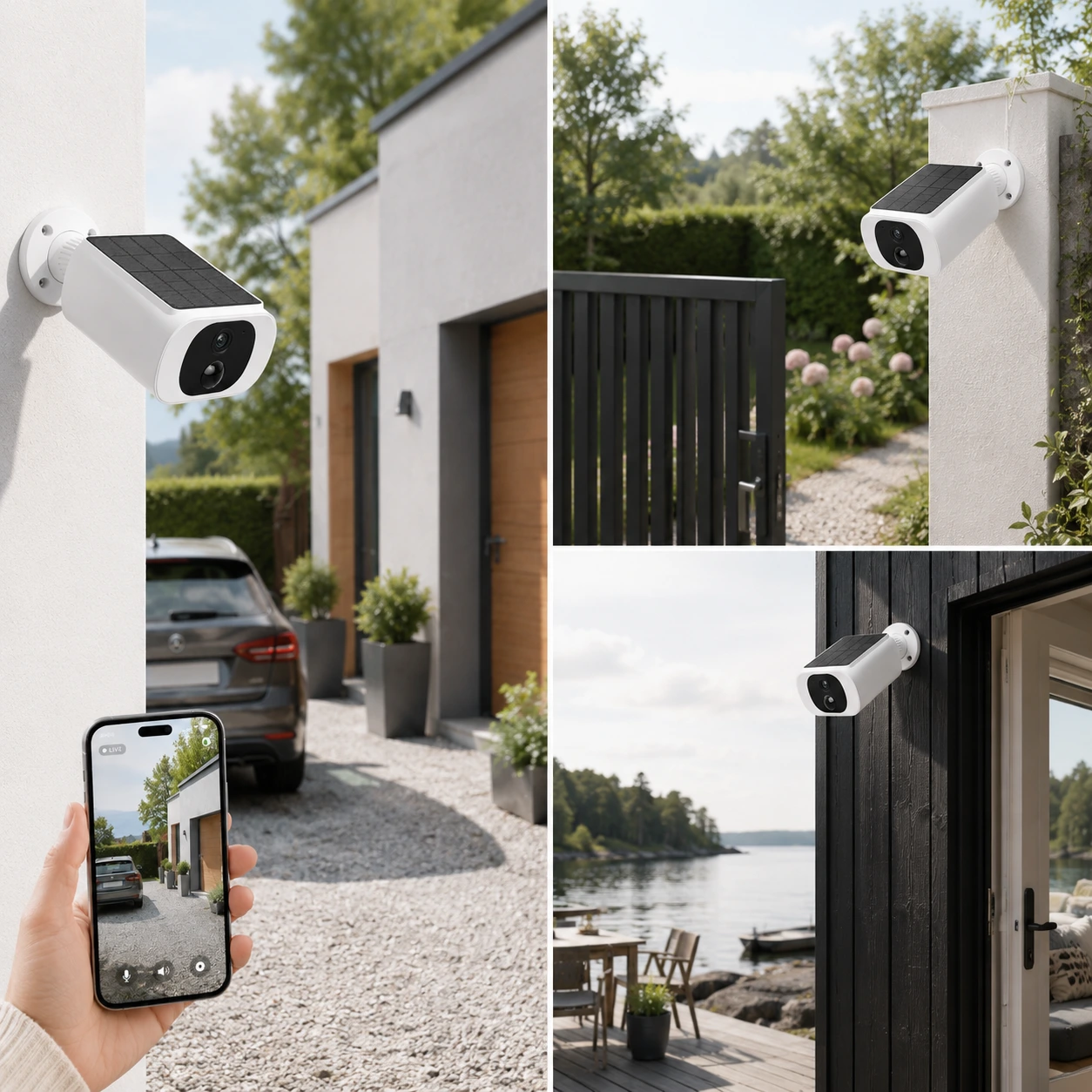 Solcellskamera WiFi 3MP/5MP med PIR, Siren och IP66