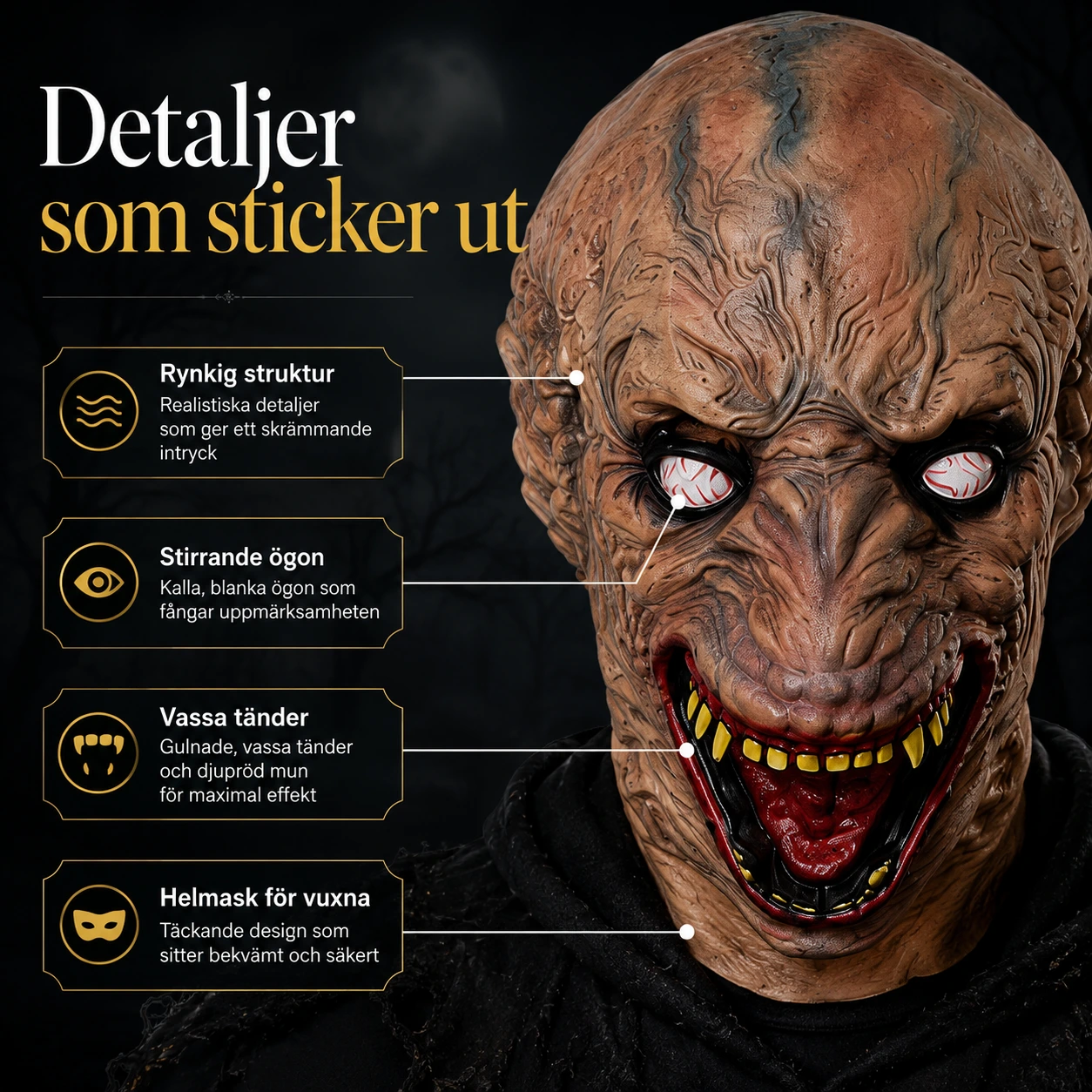 Demonmask för halloween och cosplay