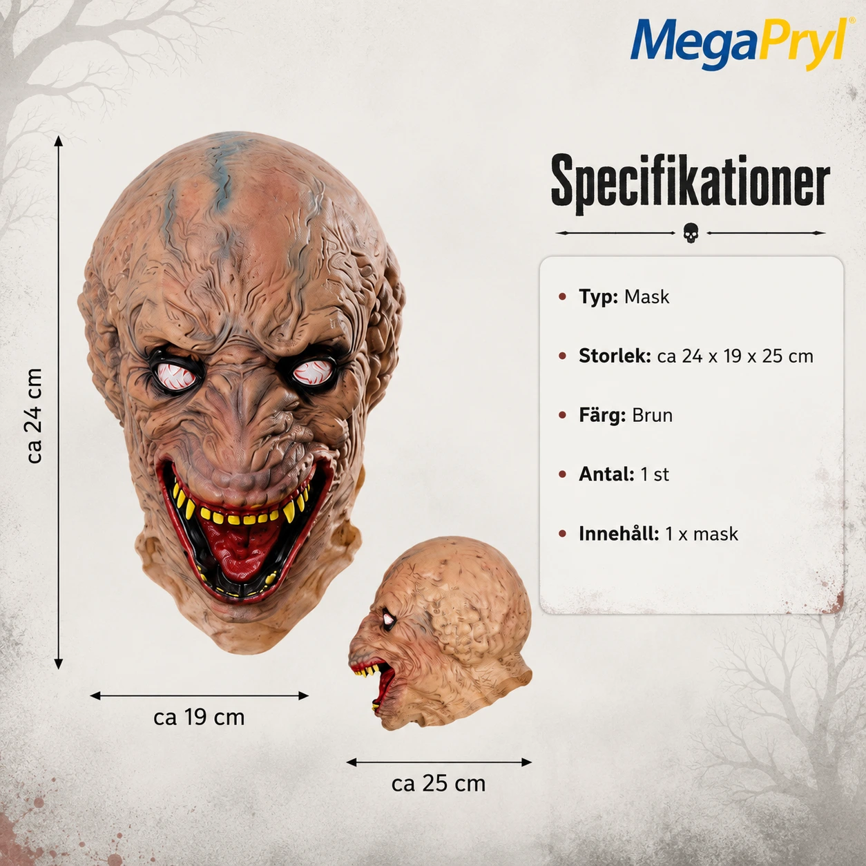 Demonmask för halloween och cosplay