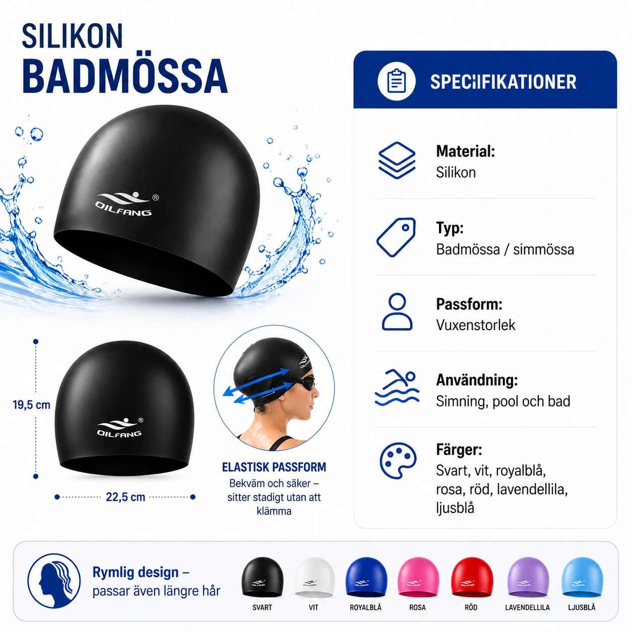 Silikonbadmössa för Vuxna