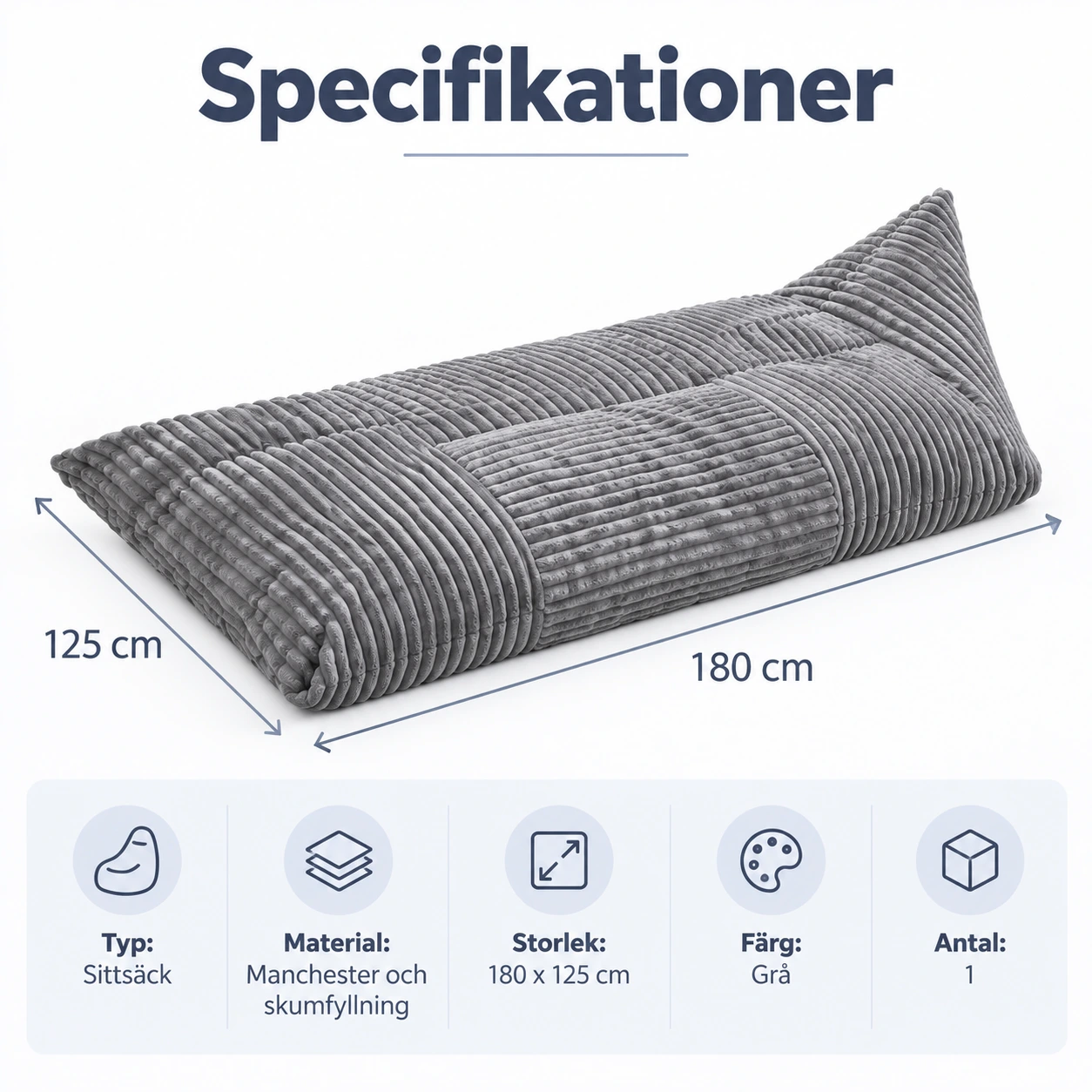 Säkkituoli 3-in-1 pestävällä päällisellä