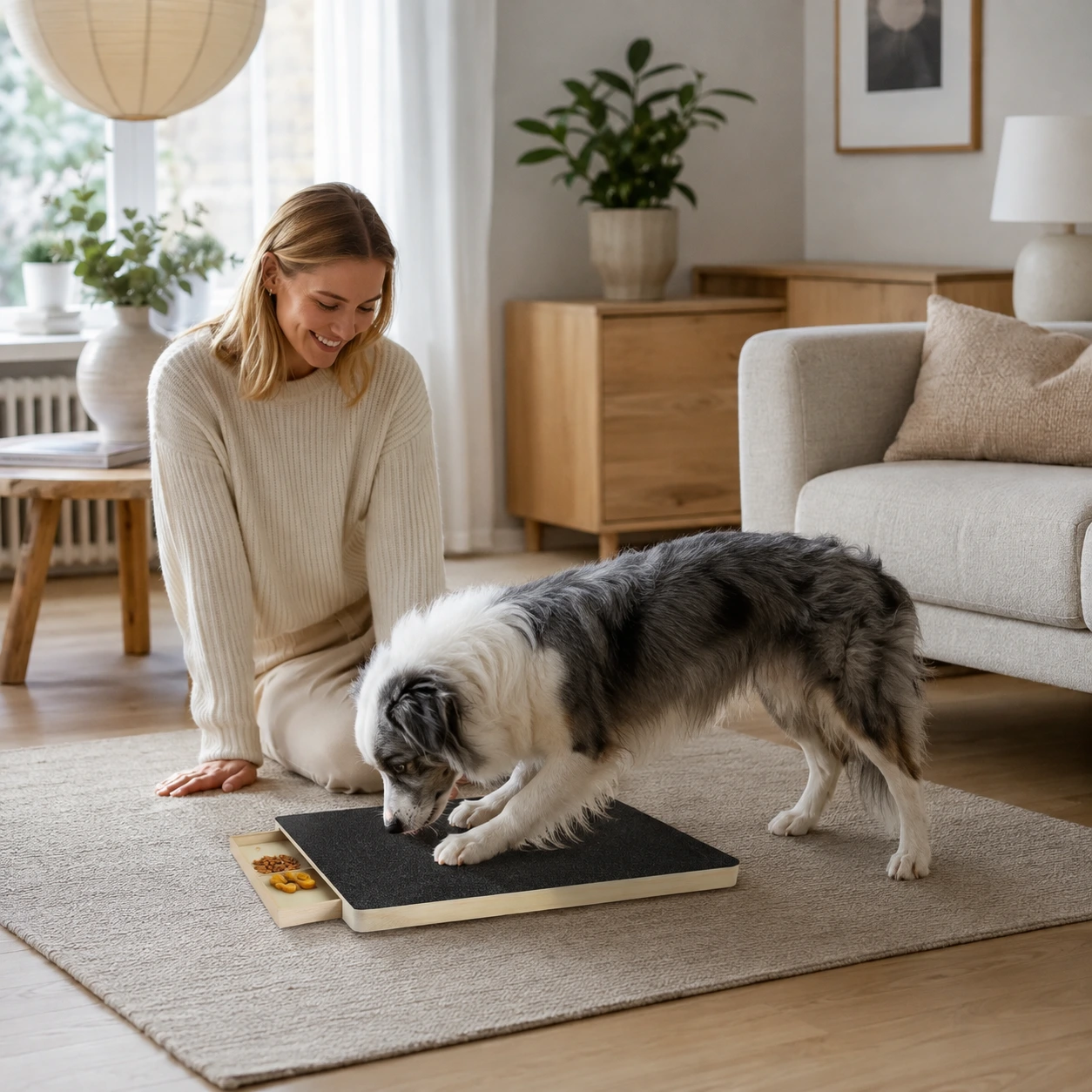 Klösvårdsbräda för hund med utdragbar godislåda