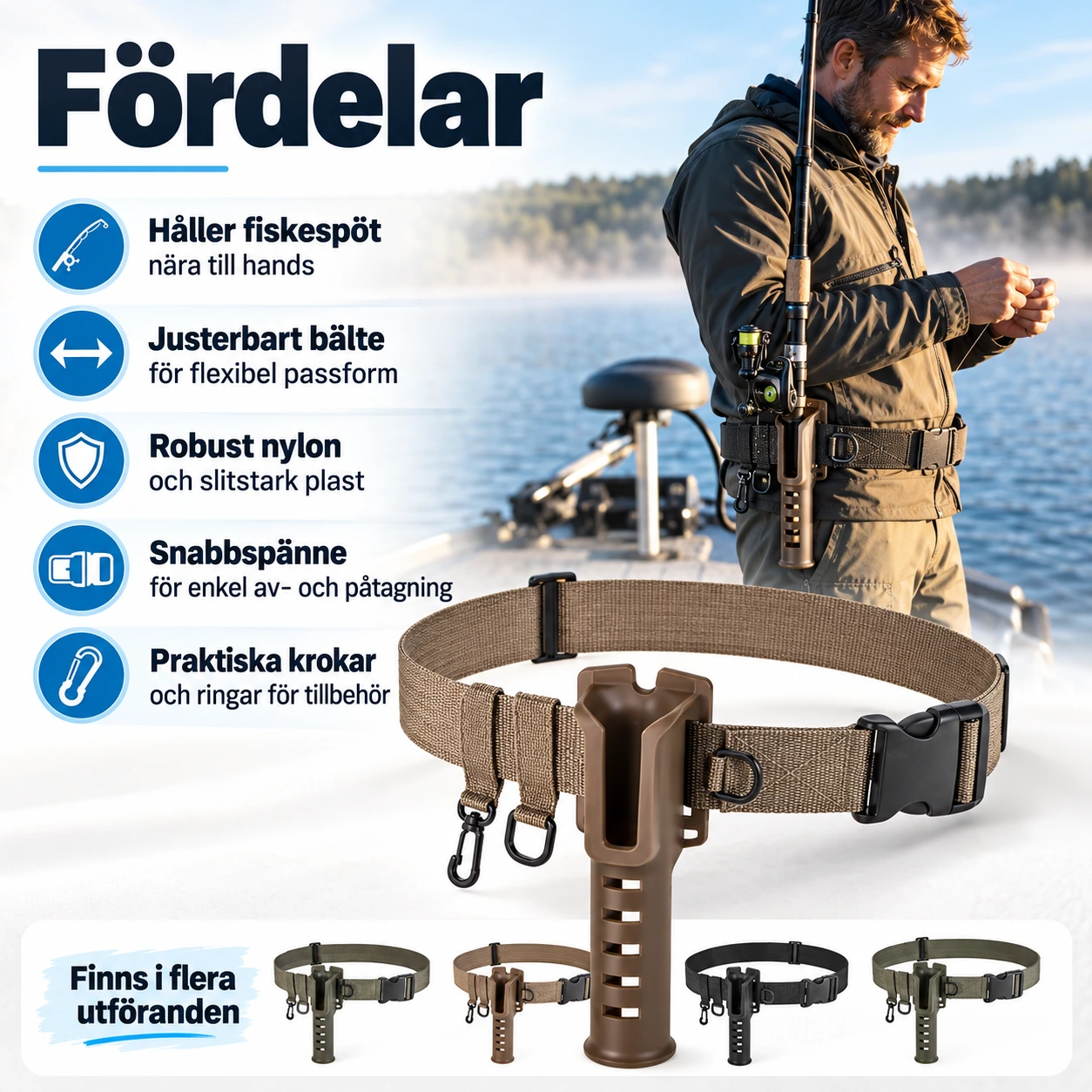 Spöhållarbälte i nylon med justerbar passform