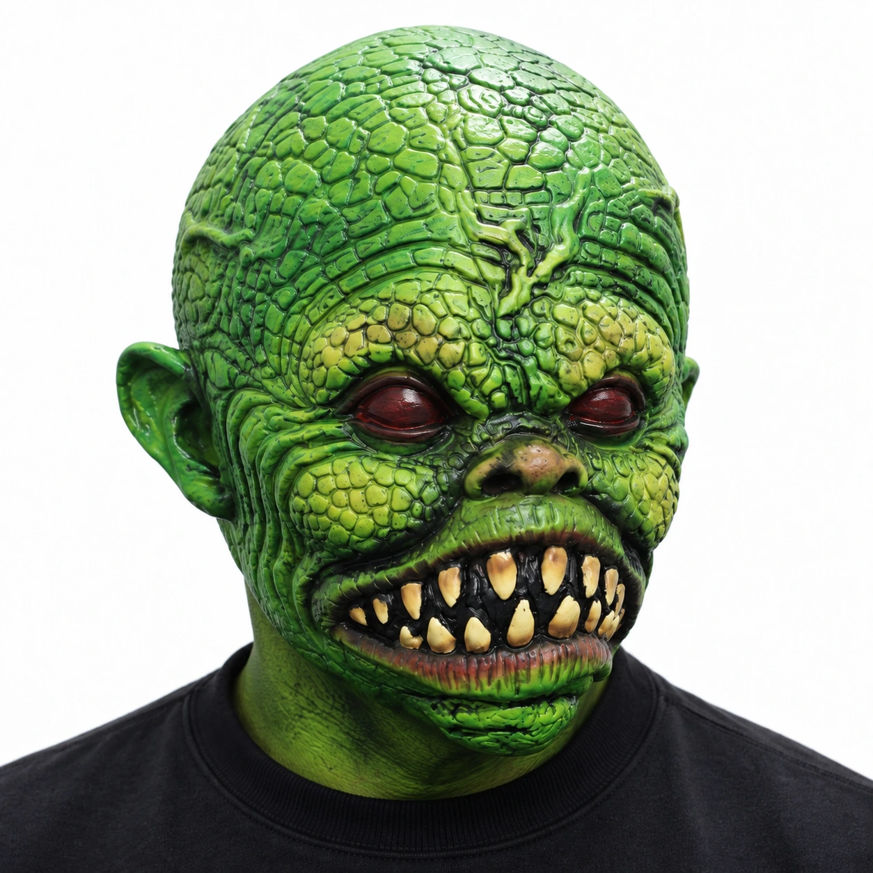 Mask ödlemonster heltäckande med röda eller svarta ögon