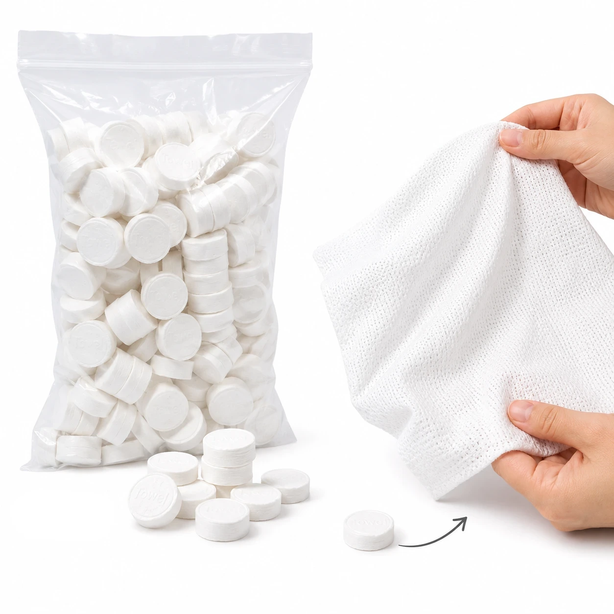 Engångshanddukar Komprimerade 50-pack