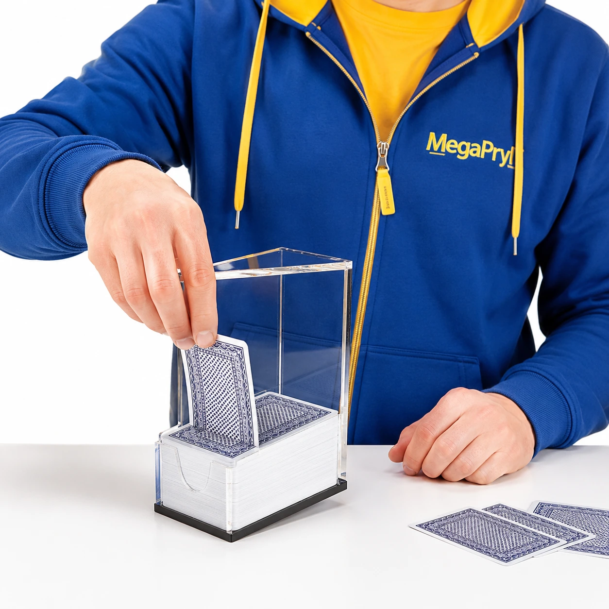 Kortdispenser för poker och blackjack i transparent akryl