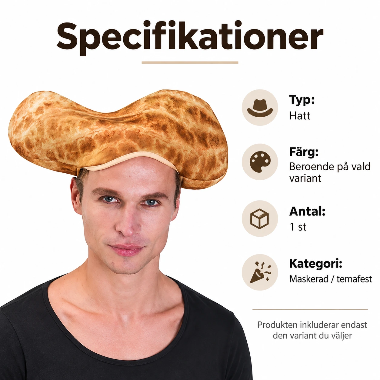 Rolig Jordnöt Hatt för Vuxna