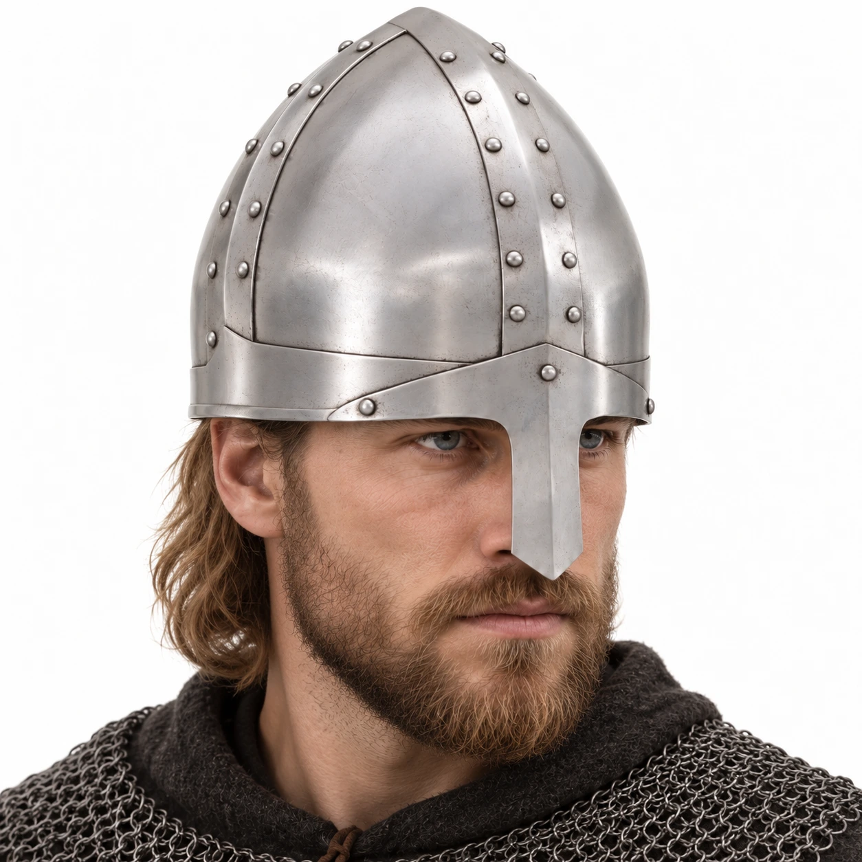 Teräskypärä nenäsuojalla larppiin ja cosplayhin