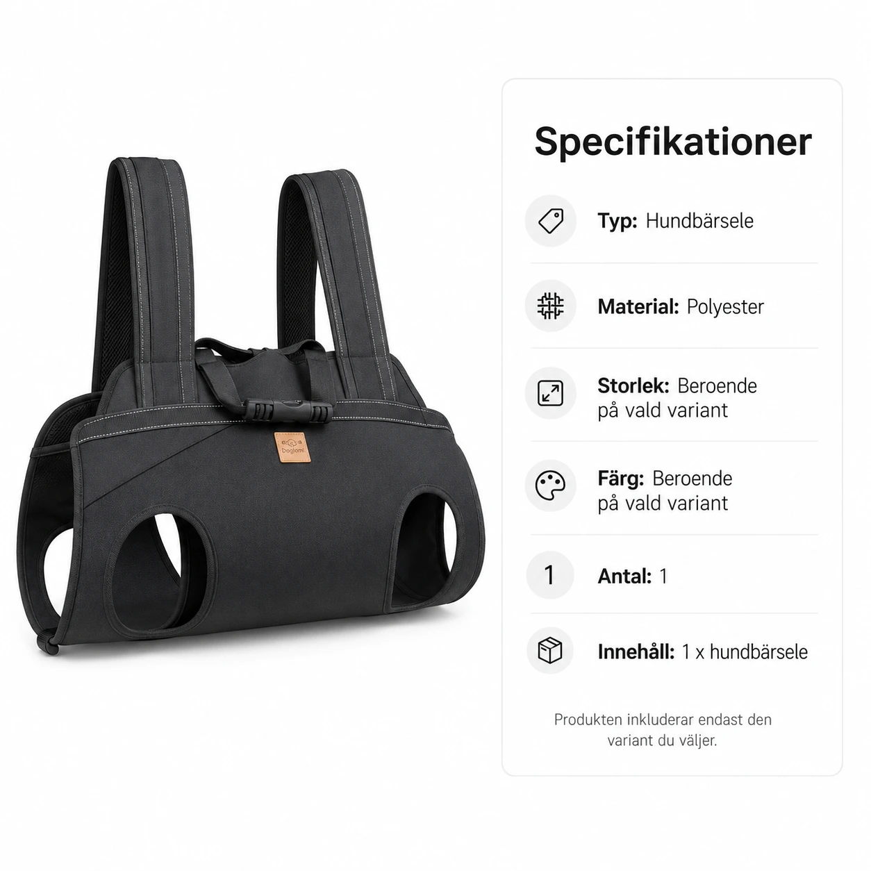 Hundbärsele för stora hundar med handtag
