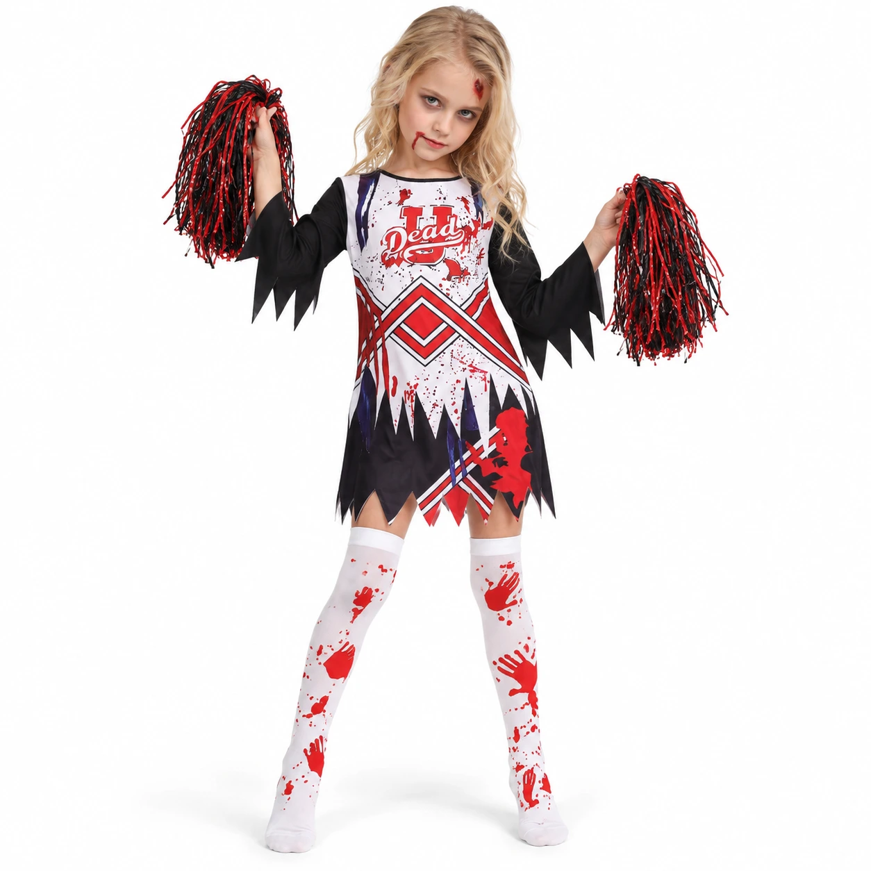 Zombie-cheerleaderasu paidalla, sukilla ja pompomeilla