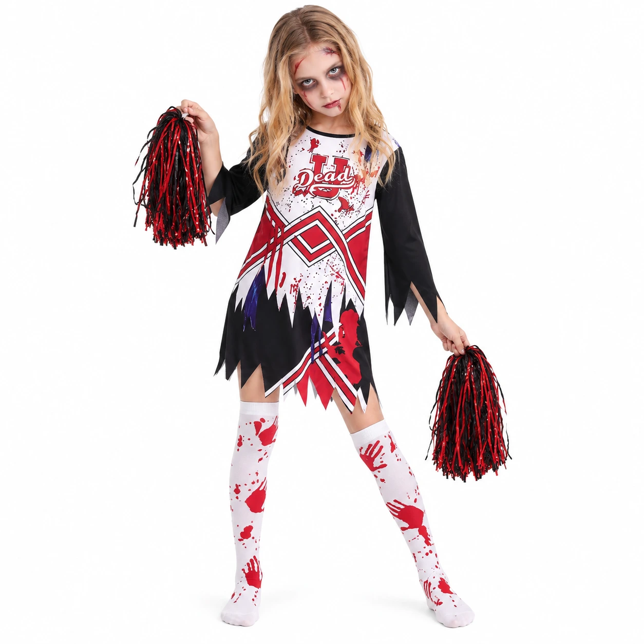Zombie-cheerleaderasu paidalla, sukilla ja pompomeilla