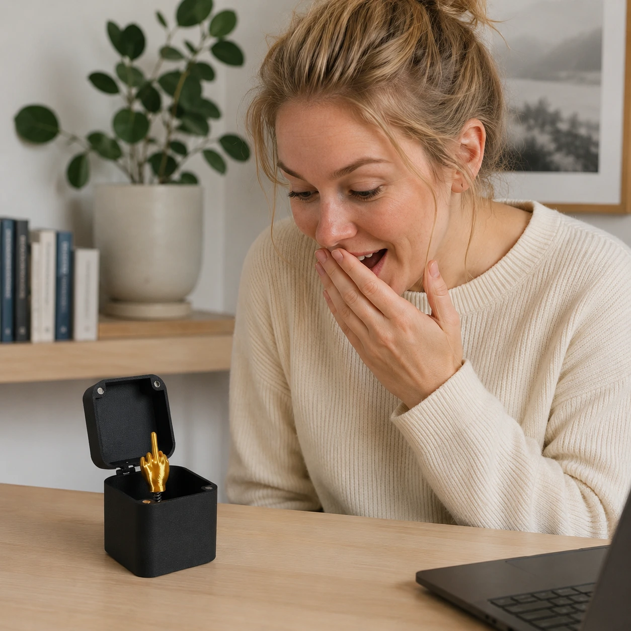 Presentask Pop-up med Uppfällbar Handgest