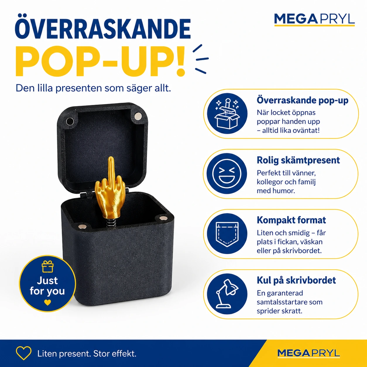 Presentask Pop-up med Uppfällbar Handgest