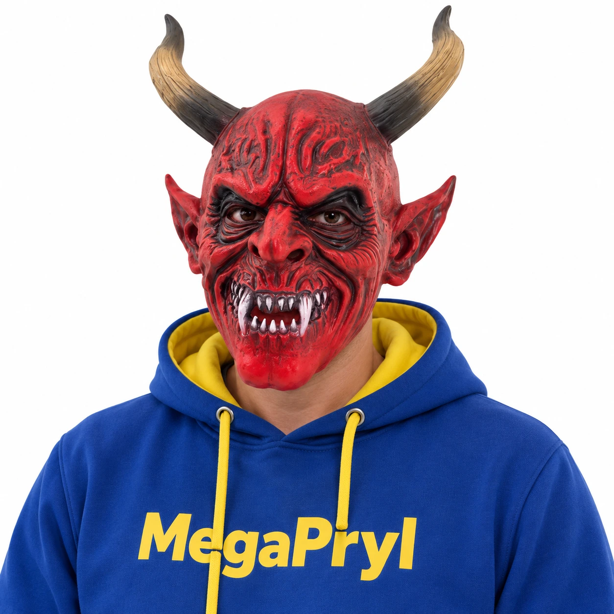 Djävulsmask med Horn – Mask för Halloween, Maskerad och Skräcktema
