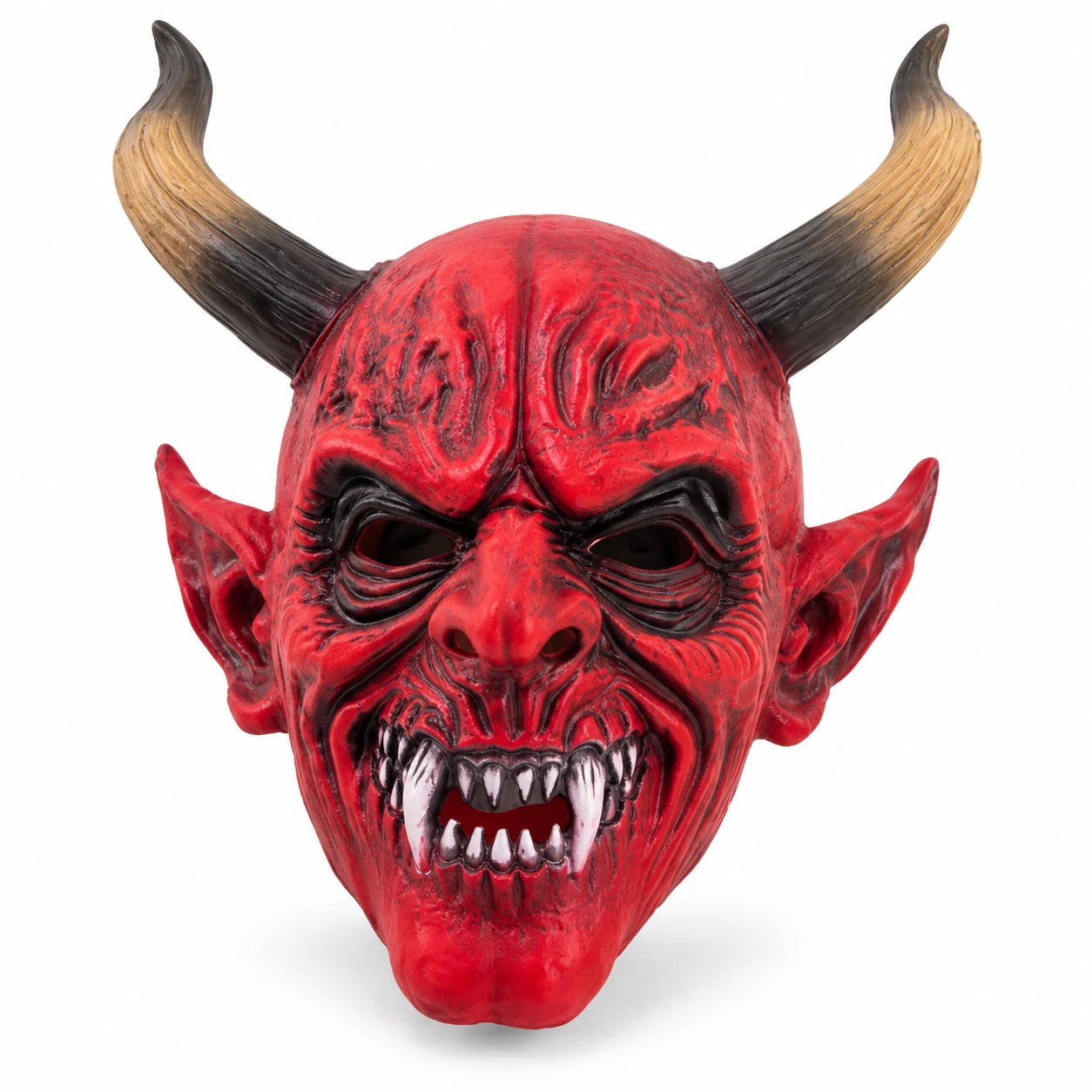 Djävulsmask för halloween med horn