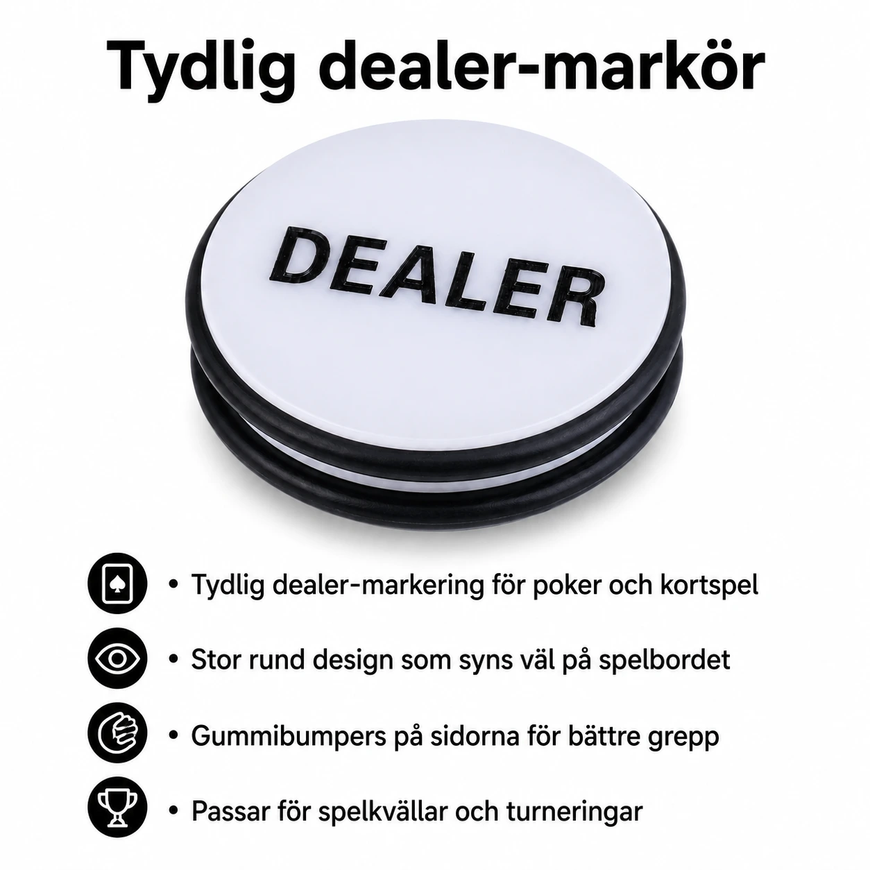 Dealer button för poker och kortspel i akryl