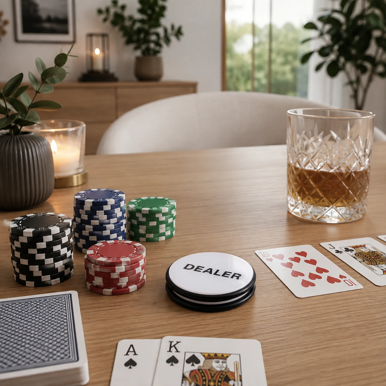 Dealer button för poker och kortspel i akryl