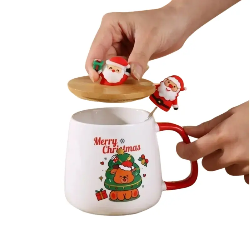 Julgåva Keramikmugg med Lock och Sked 2