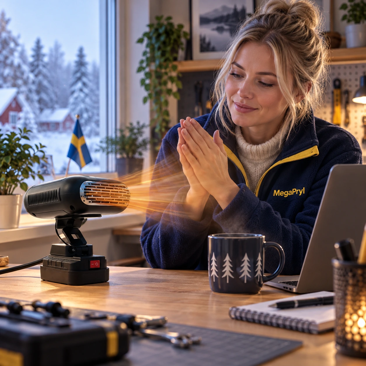 Akkukäyttöinen lämpöpuhallin 21V Li-ion-akulle