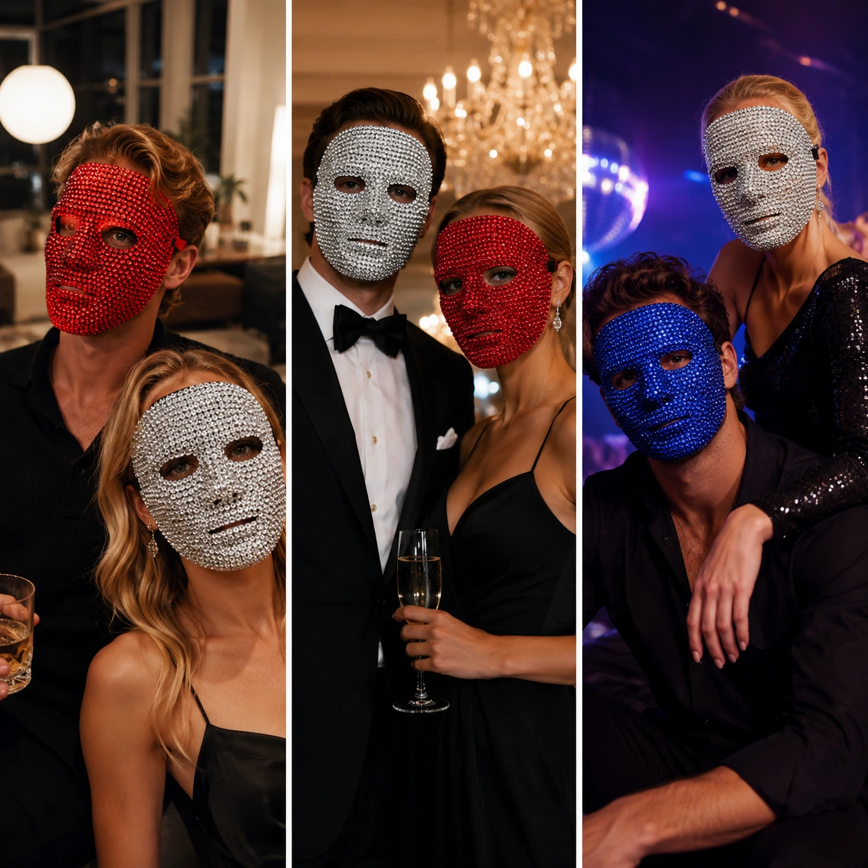 Mask med Strass – Glittrig Festmask för Maskerad