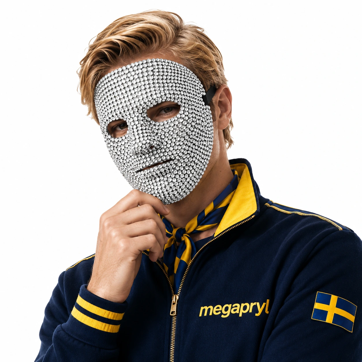 Mask med Strass – Glittrig Festmask för Maskerad