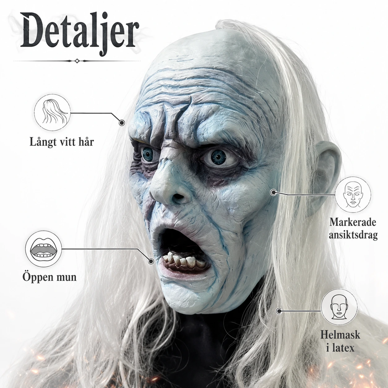 Skräckmask i latex för halloween och maskerad