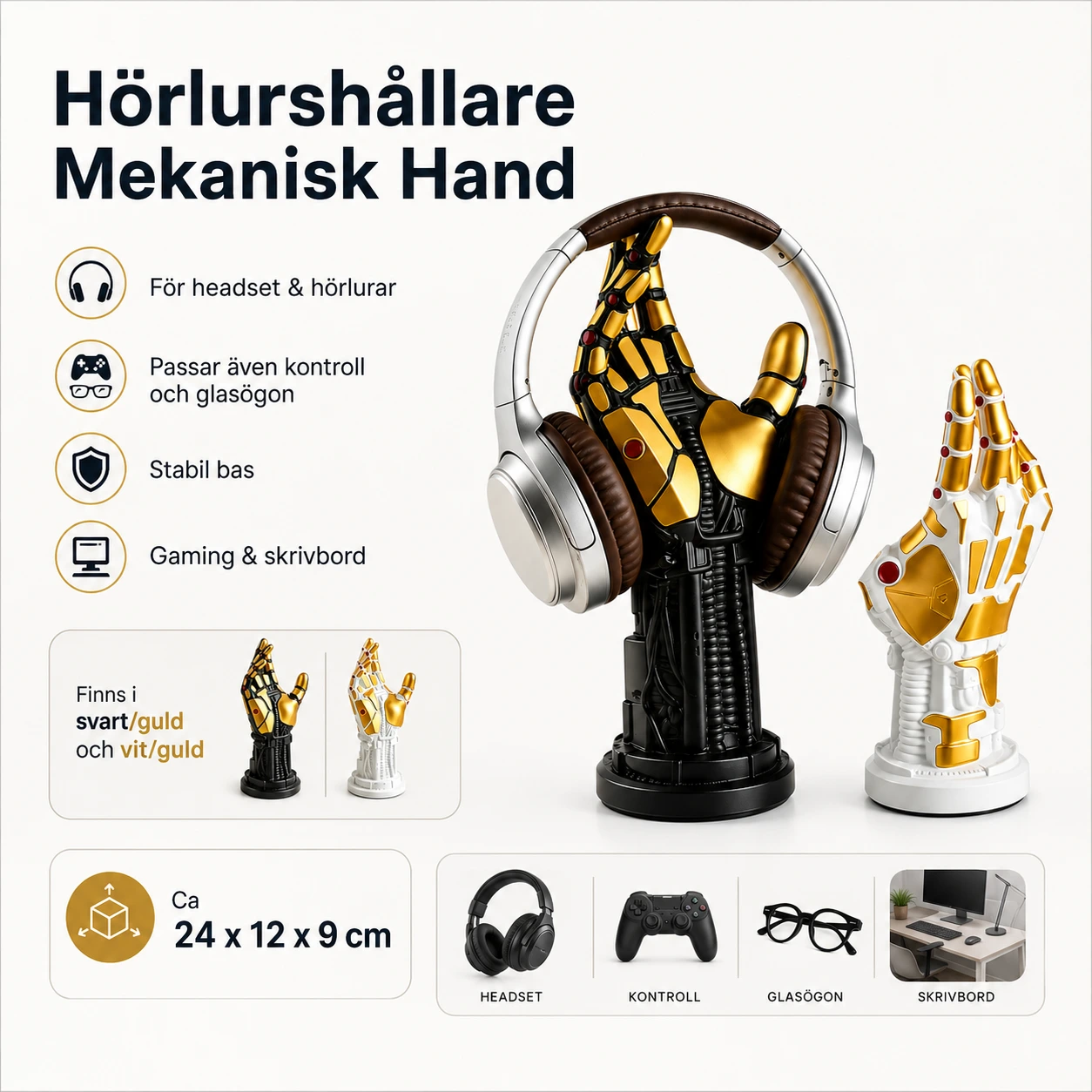 Hörlurshållare Mekanisk Hand – Gaming & Skrivbord