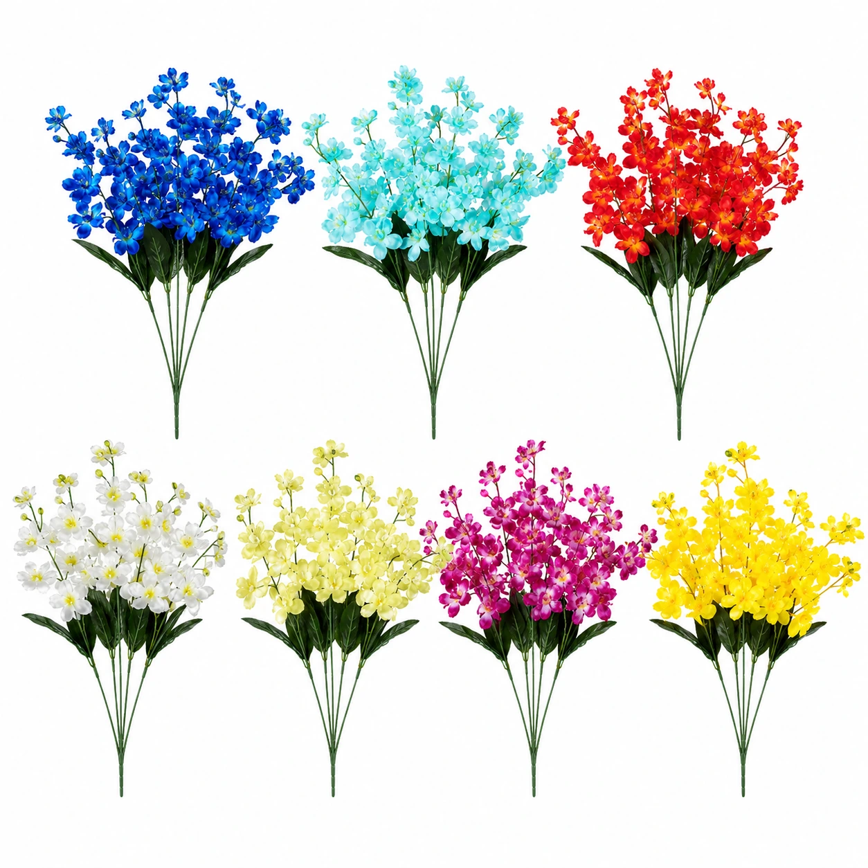 Konstgjorda Orkidéblommor 10-pack – Välj Färg