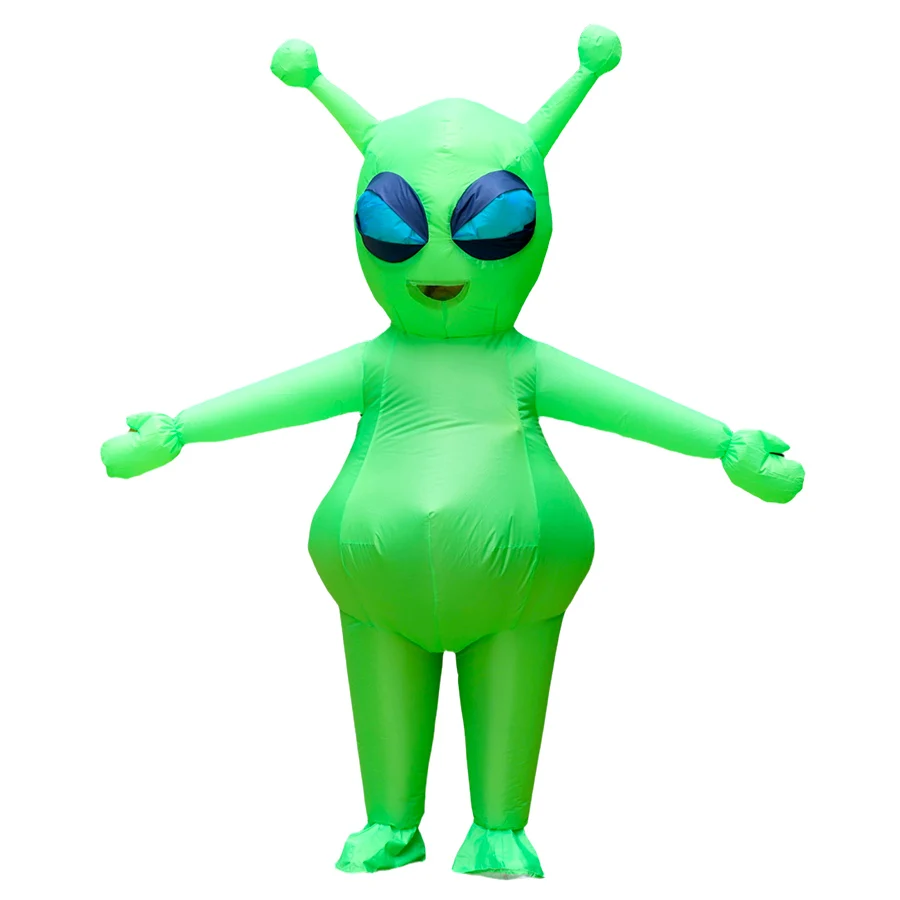 Maskeraddräkt vuxen med uppblåsbar bortförande alien