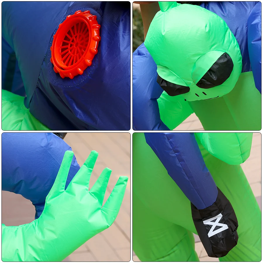 Maskeraddräkt vuxen med uppblåsbar bortförande alien