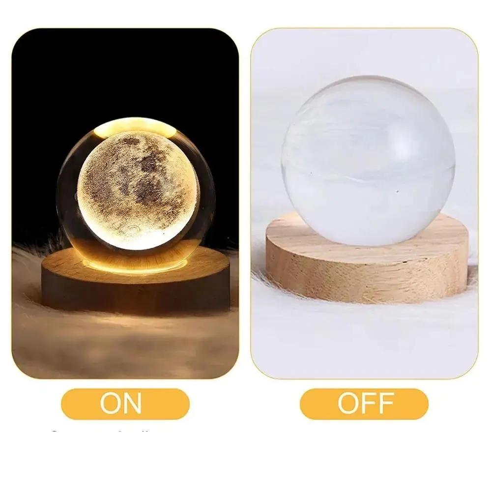 Kristallkula Lampa 3D med Galax- och Planetprojektion 4