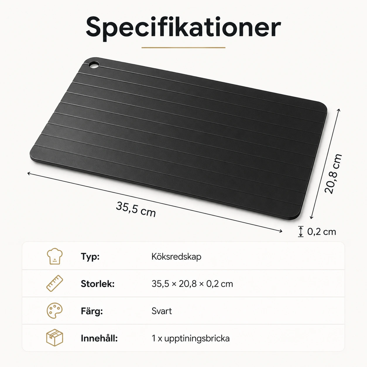 Upptiningsbricka för Fryst Mat med Spårdesign