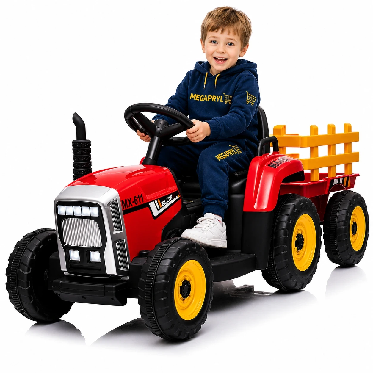 El-traktor Barn Batteridriven Släp