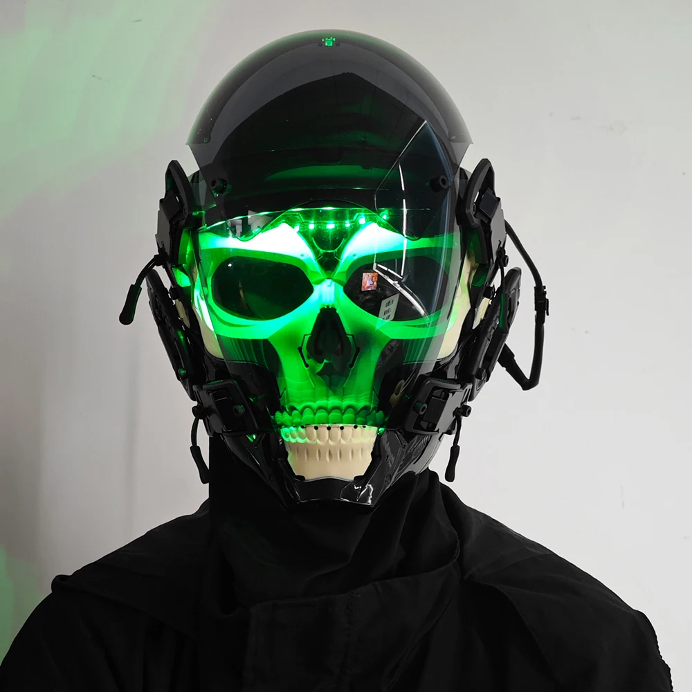 Skelettmask LED - Futuristisk Punk Cosplay 3