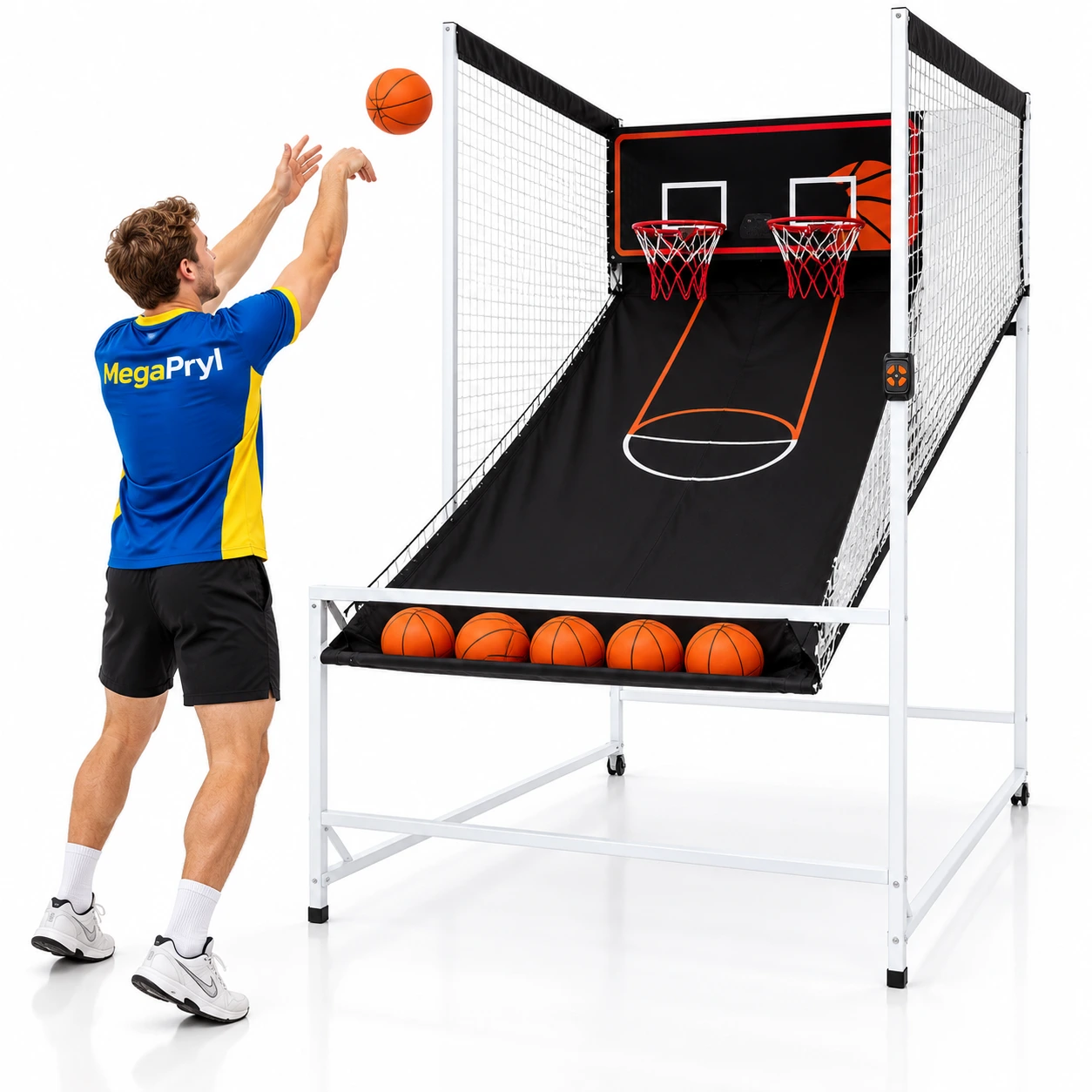 Arkadbasket för 2 spelare med elektronisk poängtavla
