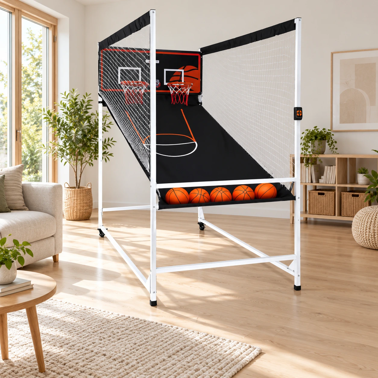 Arkadbasket för 2 spelare med elektronisk poängtavla
