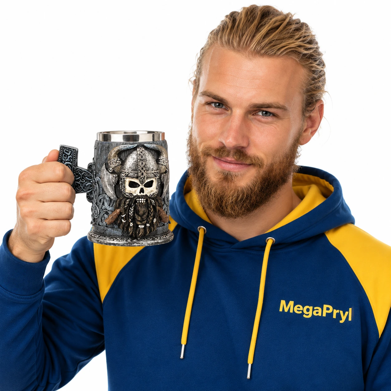 Vikingamugg i rostfritt stål med resin utsida