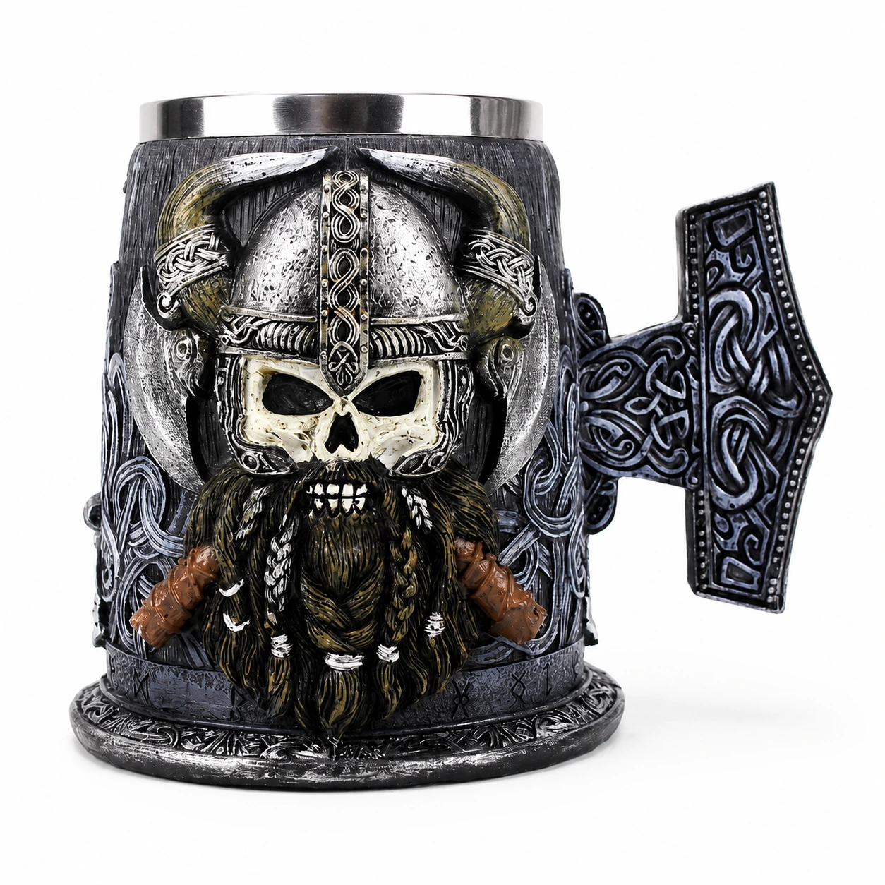 Vikingamugg i rostfritt stål med resin utsida