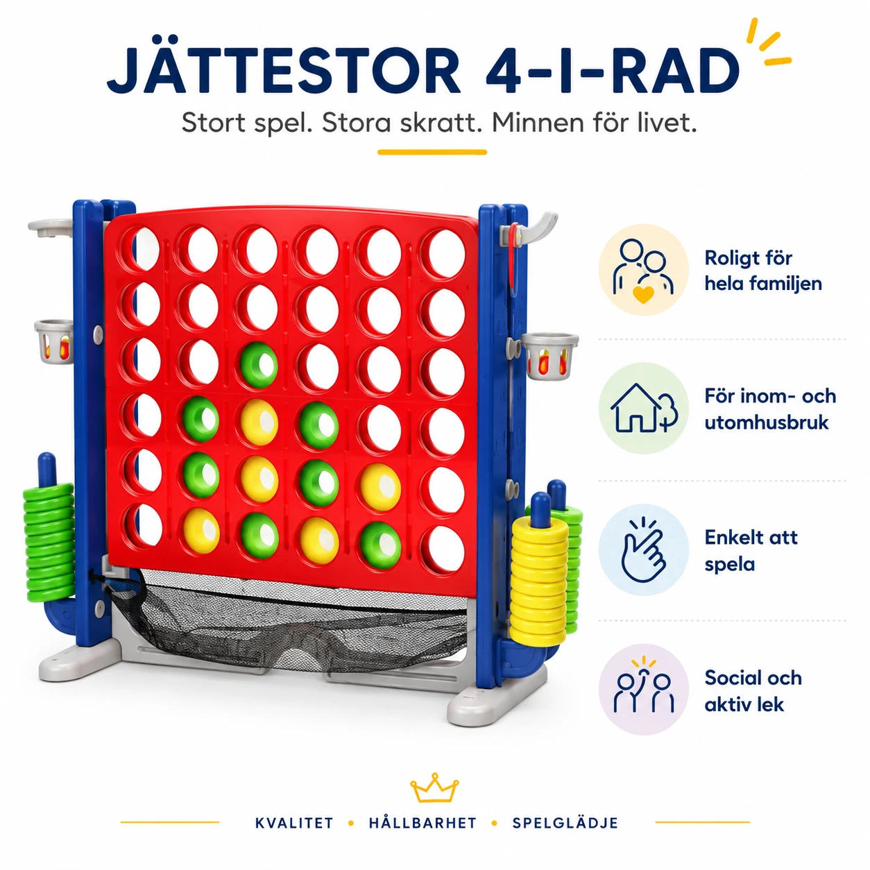 Fyra i rad-spel för barn och familj, stort format