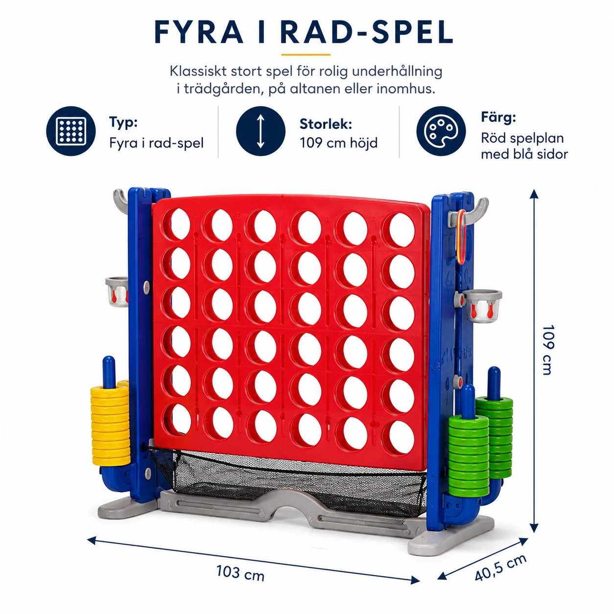 Fyra i rad-spel för barn och familj, stort format
