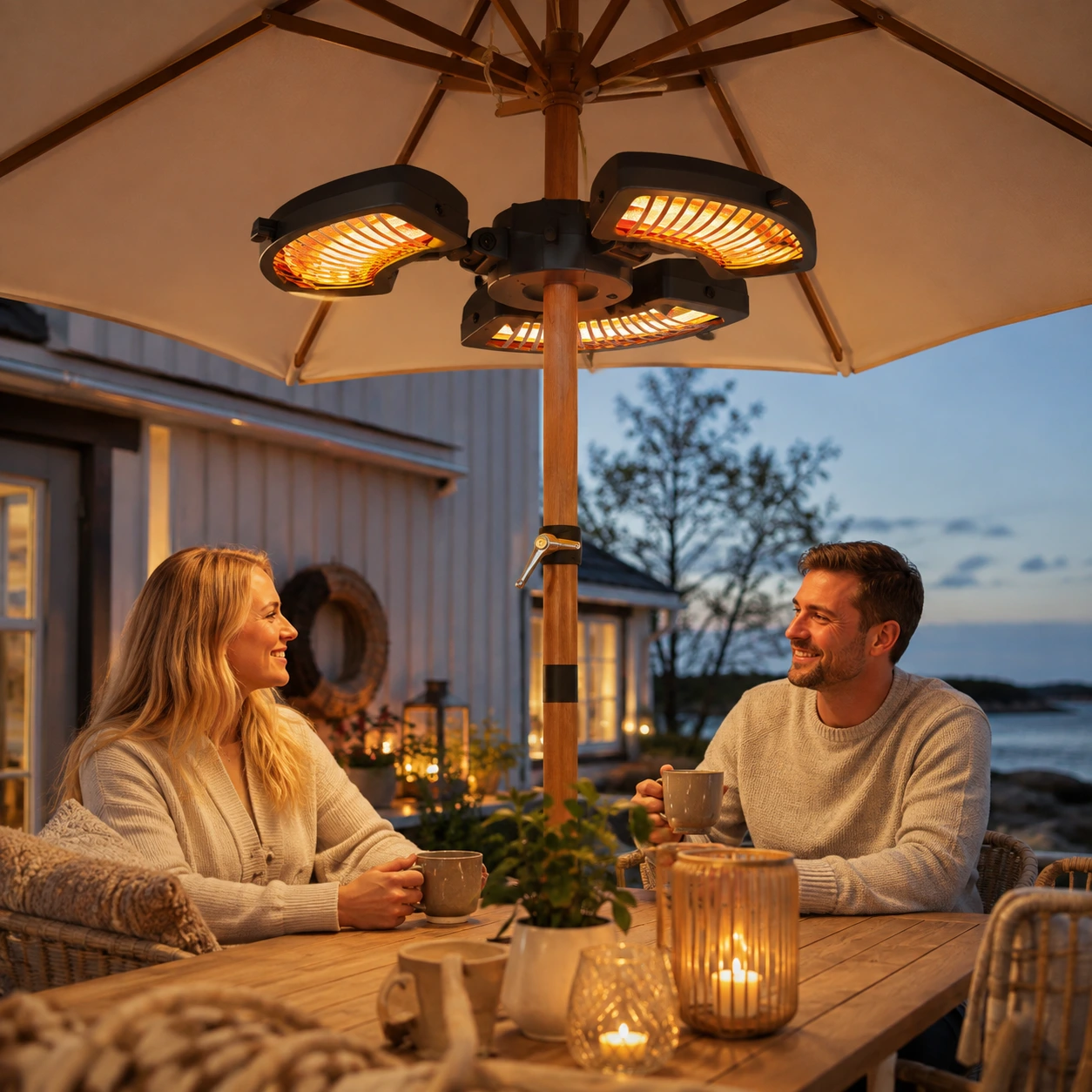 Elektrisk parasollvärmare med 3 värmelägen och IP44