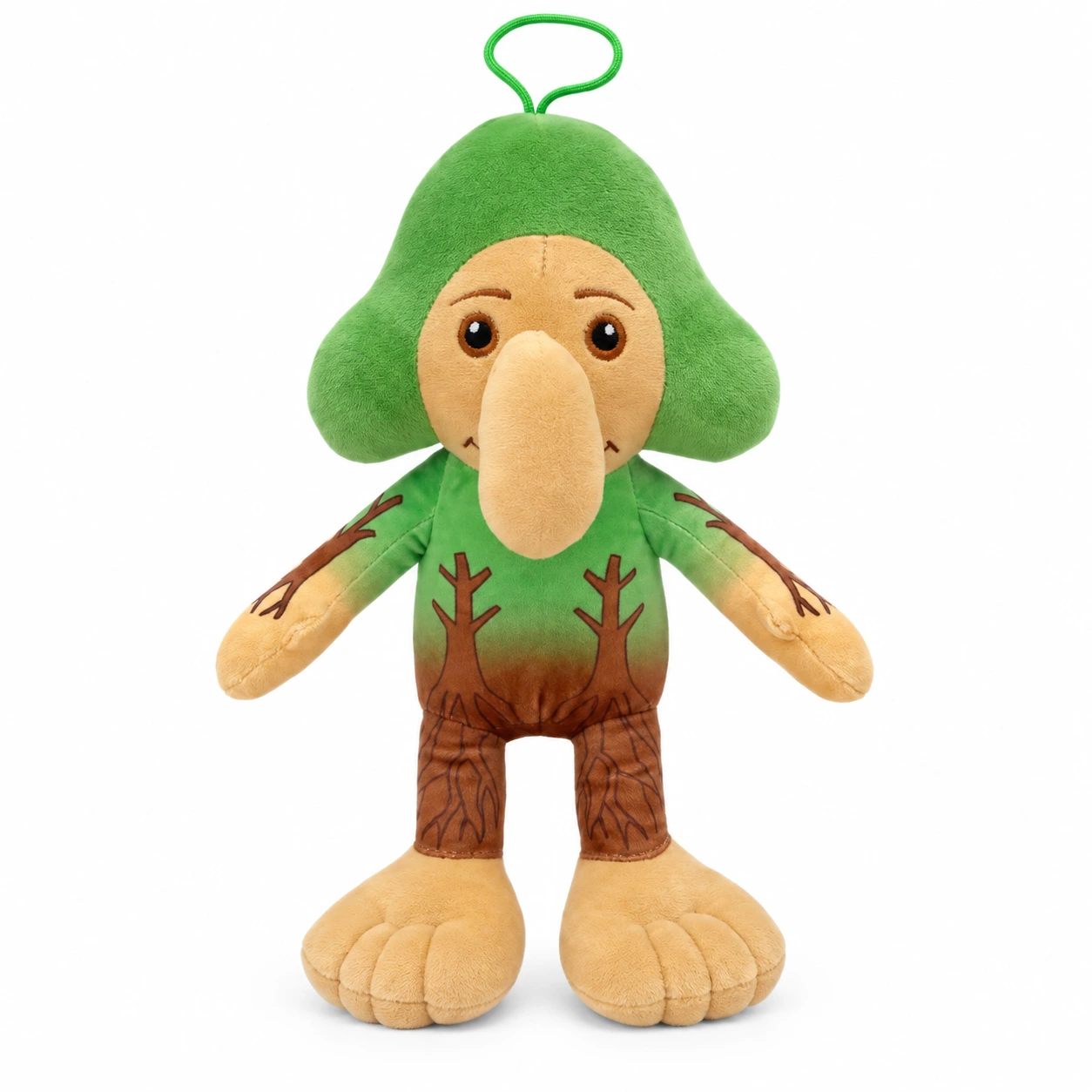 Pehmonukke hahmo 1 vihreässä puvussa, 30 cm
