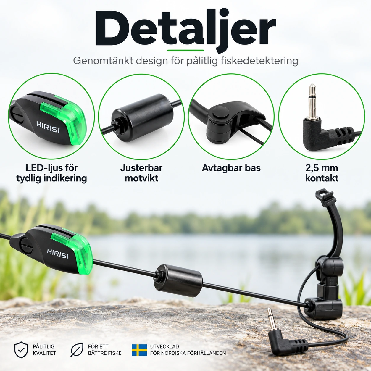 Swinger-tärppi-ilmaisin LED-valolla, 2,5 mm liitin