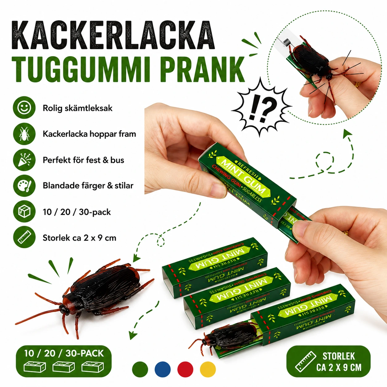 Kackerlacka Tuggummi Prank – Rolig Skämtleksak
