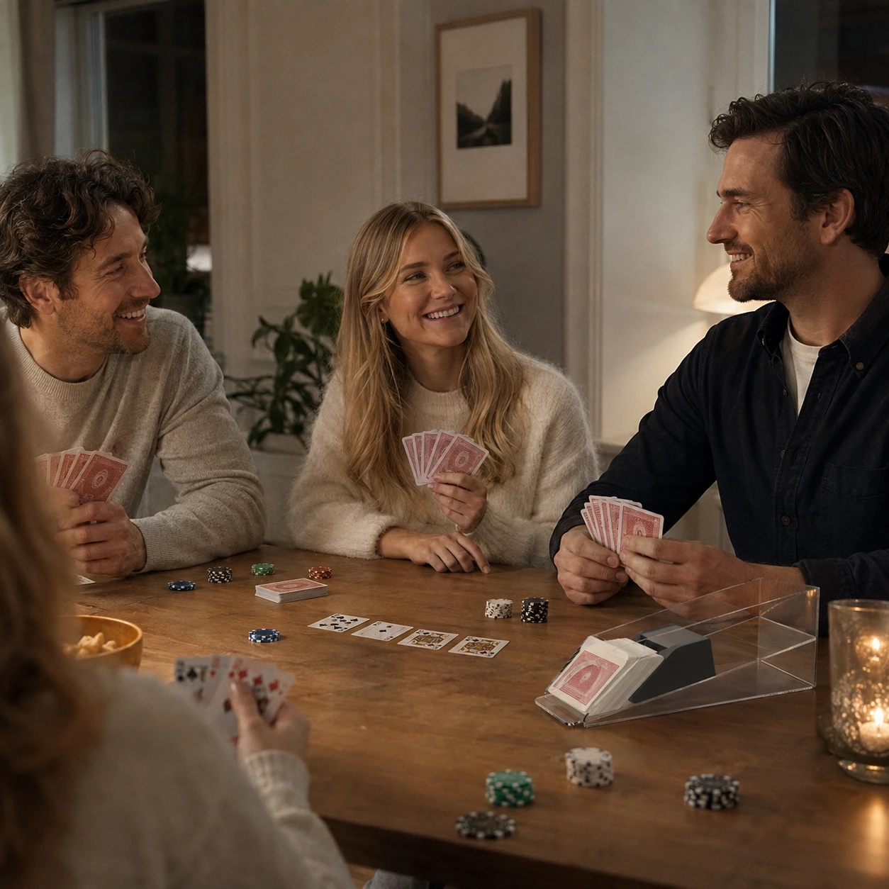 Kortsko för blackjack och poker i akryl