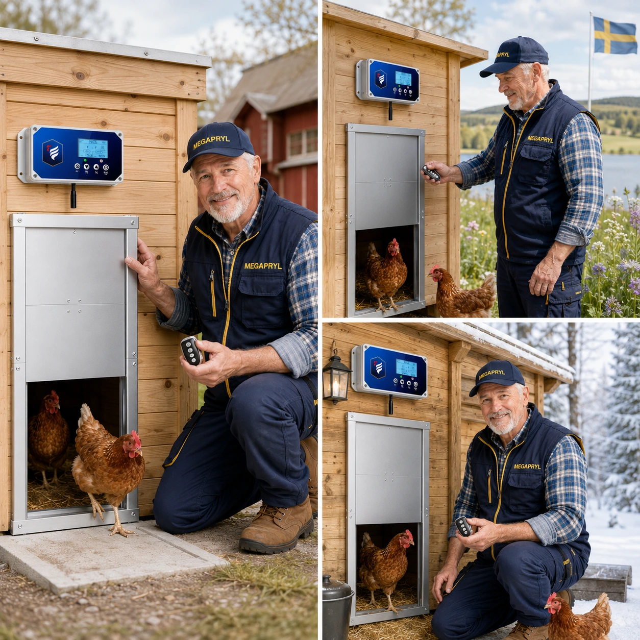 Automatisk Hönslucka med Fjärrkontroll, Timer och Ljussensor