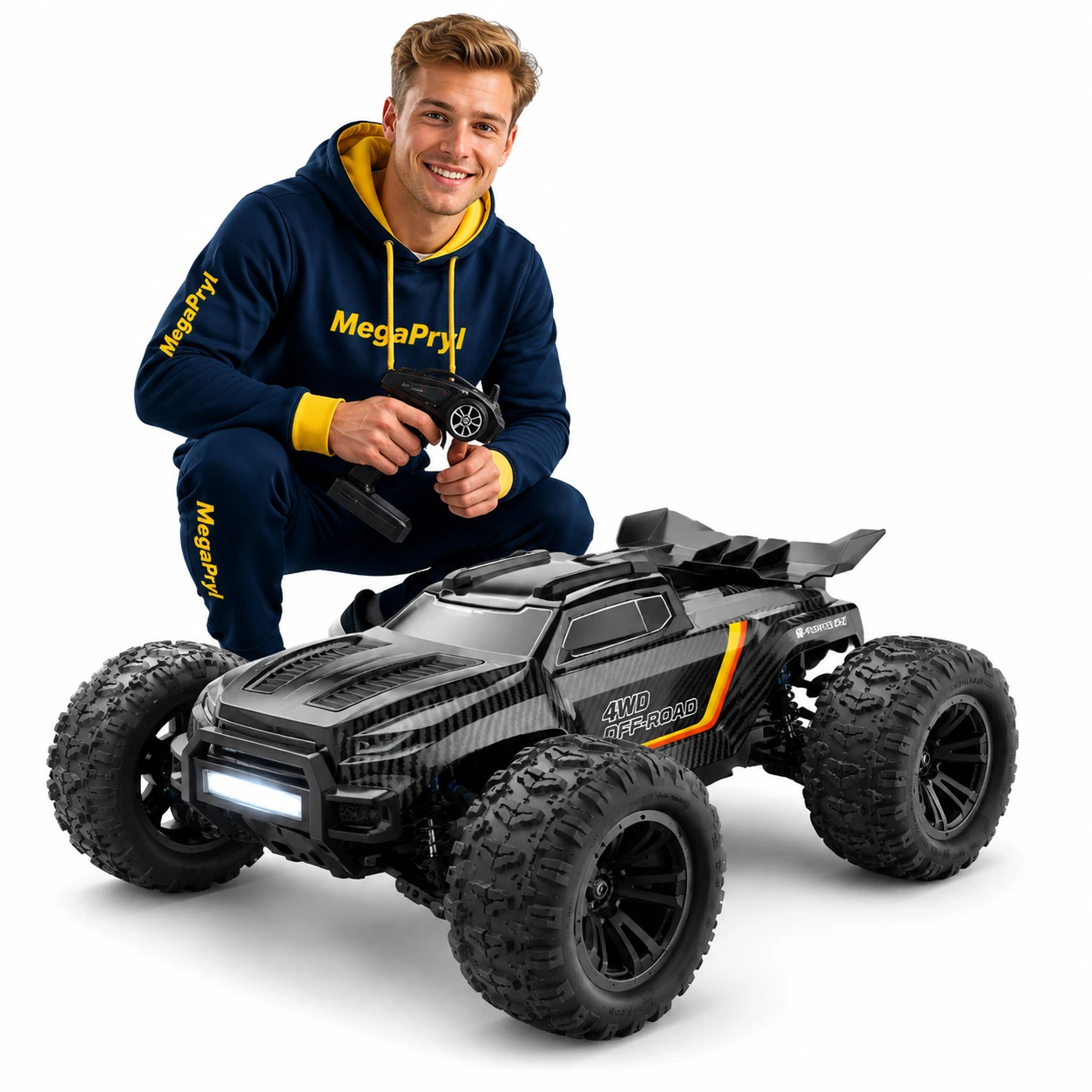 Borstlös RC monstertruck 1:12 med fyrhjulsdrift