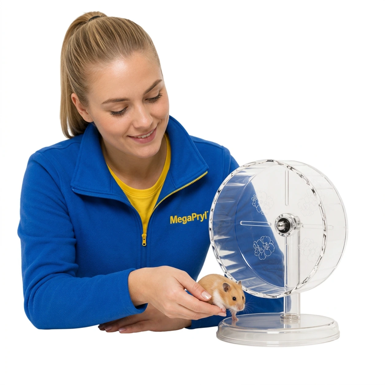 Löphjul för hamster med tyst design och transparent utförande
