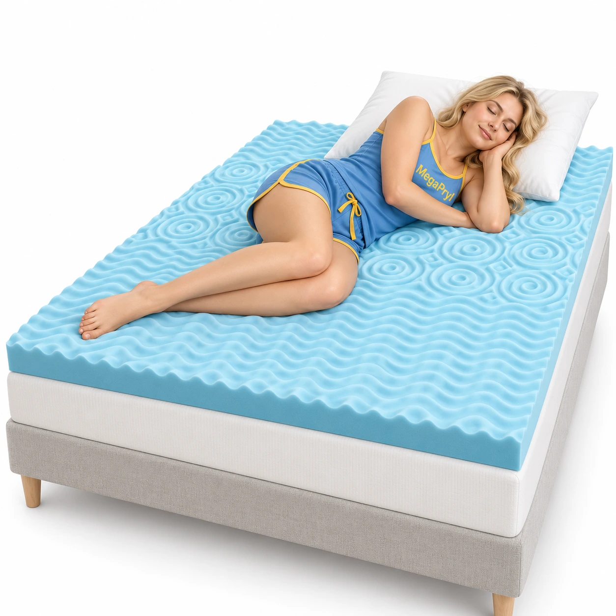 Bäddmadrass i gel memory foam med 5 zoner